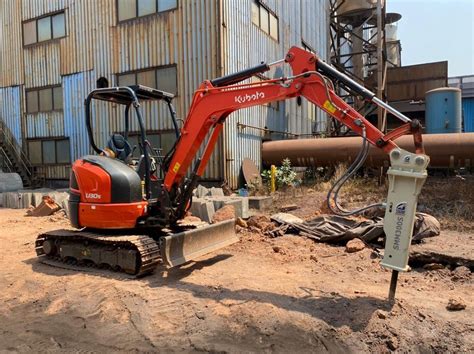 mini excavator with rock breaker